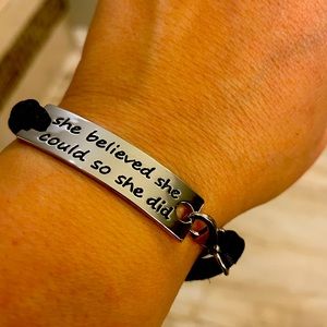 Inspirational Leather message bracelet